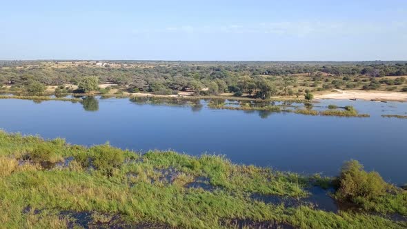 Okavango delta river on Namibia and Angola border alt