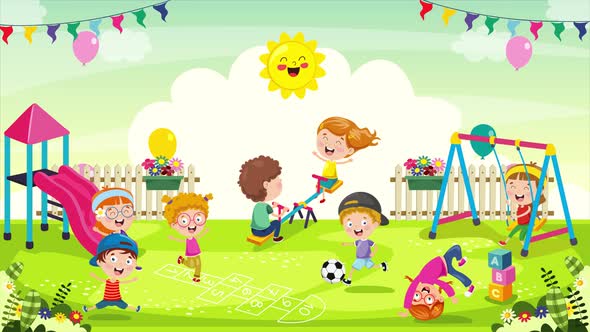 Children Playing In The Park, Motion Graphics | VideoHive