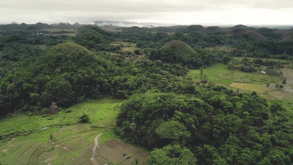 Filipino Unique Attraction Aerial View Chocolate Hills Visayas Philippines alt