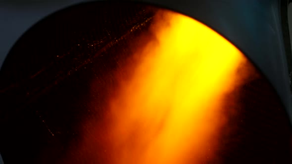 Bright Fire Bursts From the Rocket Engine Nozzle