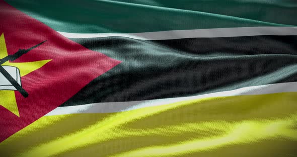 Mozambique waving flag loop 4K alt