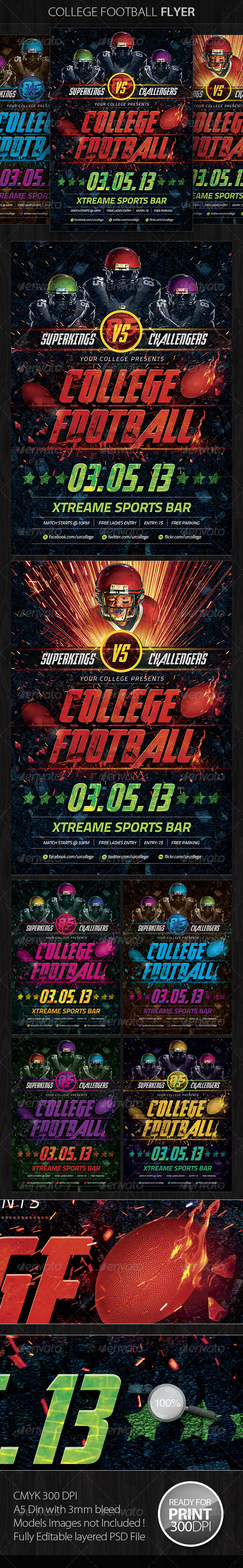 College Football Flyer Template - Sports Events
