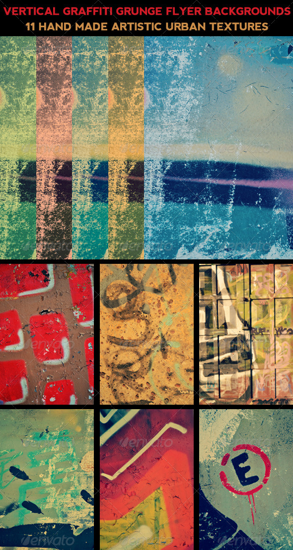 Vertical Graffiti Flyer Backgrounds - Isolated Objects