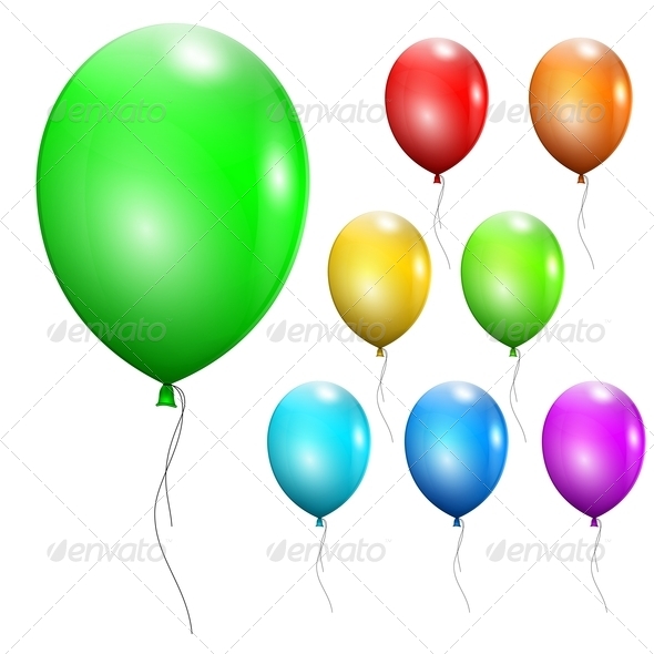Set of Multicolored Balloons - Birthdays Seasons/Holidays