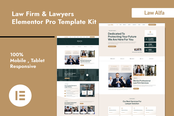 LawAlfa - Law Firm & Lawyers Elementor Pro Template Kit