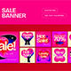 Pink Bold Valentine Sale Banner 