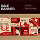 Red Contemporary Nouveau Valentine Sale Banner 