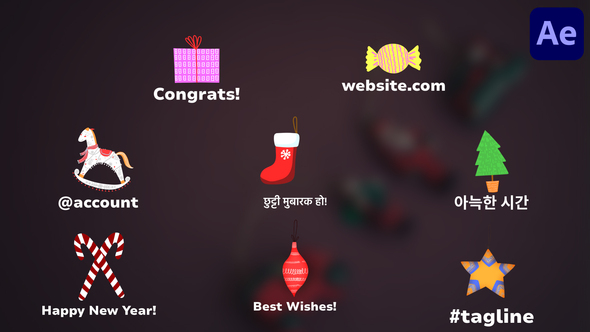 Xmas Toy Icons for After Effects Titles template preview