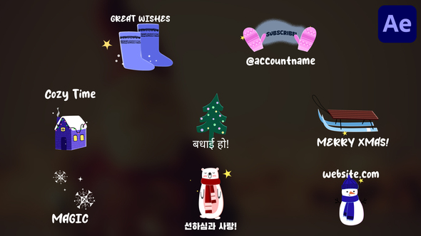 Christmas Winter Animations for After Effects Titles template preview