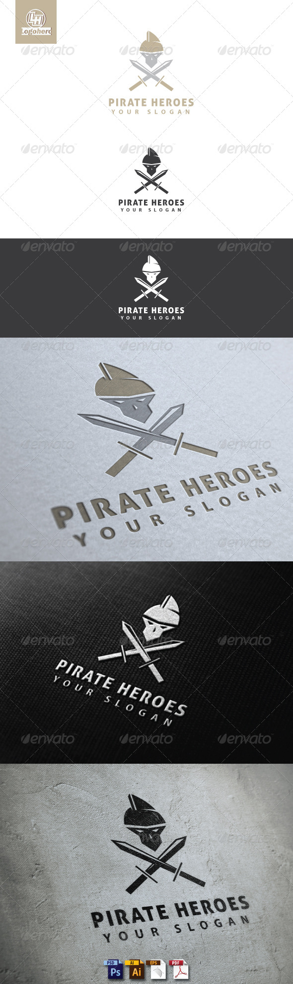 Pirate Heroes Logo Template - Humans Logo Templates