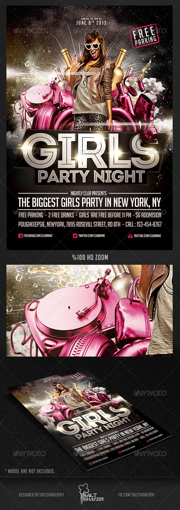 Girls Party Night Flyer Template - Clubs & Parties Events