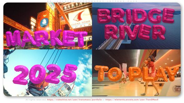 3D Inflated Typography Letters Pack Elements template preview