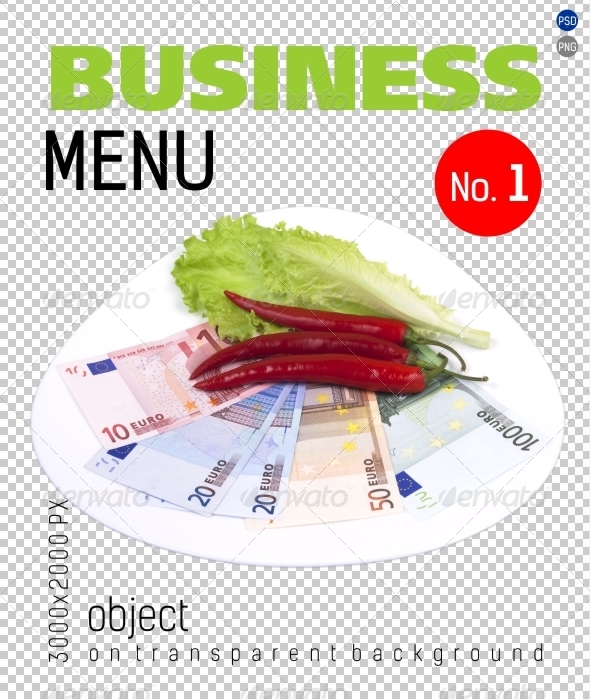 Business Menu No.1 on Transparent Backgrounds - Food & Drink Isolated Objects