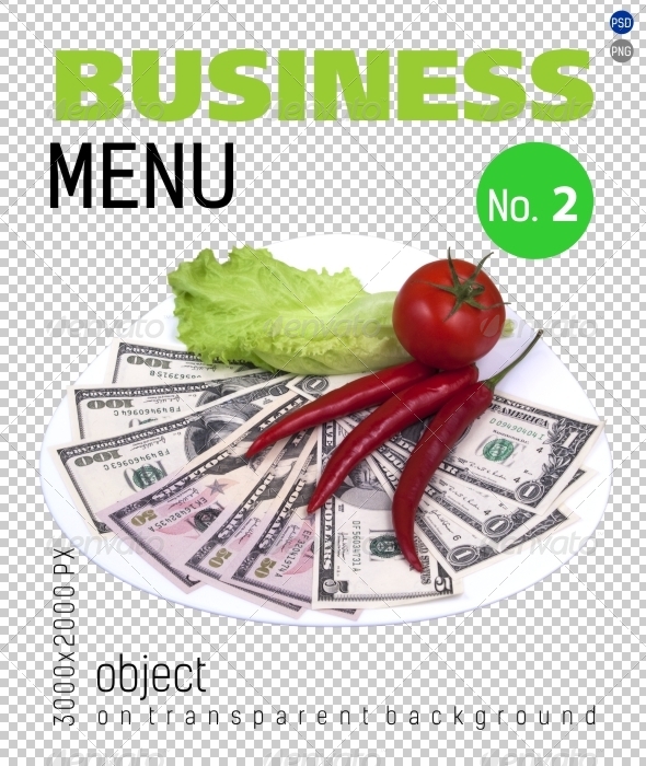 Business Menu No.2 on Transparent Backgrounds - Food & Drink Isolated Objects