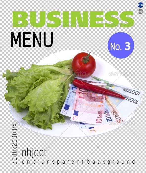 Business Menu No.3 on Transparent Backgrounds - Food & Drink Isolated Objects