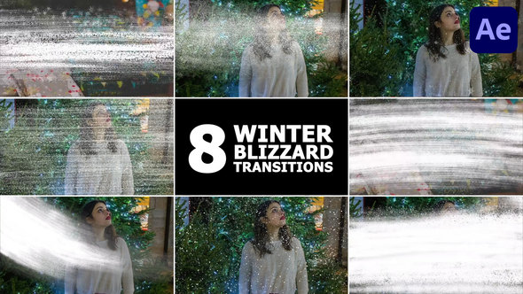 Winter Blizzard Transitions | After Effects Elements template preview