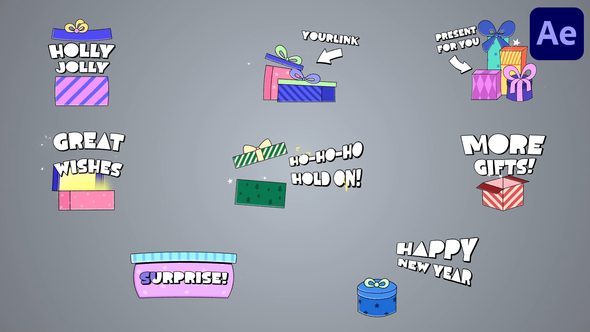 New Year Gifts Titles for After Effects Titles template preview