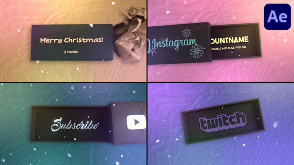 New Year Gift Box Logo for After Effects Logo Stings template preview