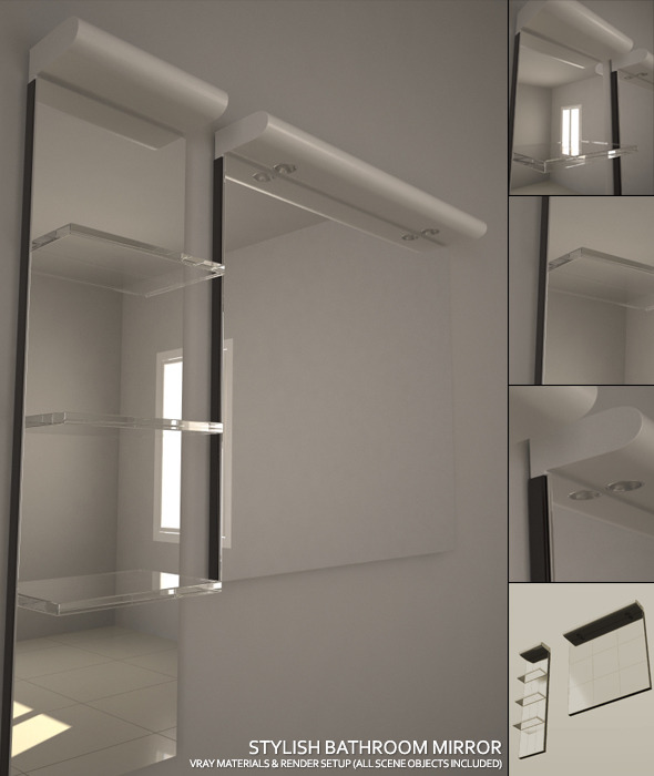 Stylish Bathroom Mirror - 3Docean 4701734