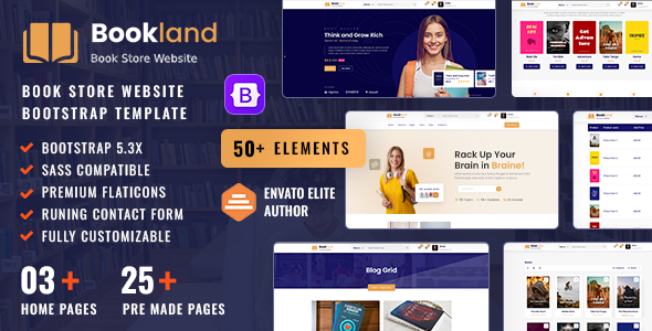 Bookland - Bookstore E-commerce Bootstrap 5  HTML Template