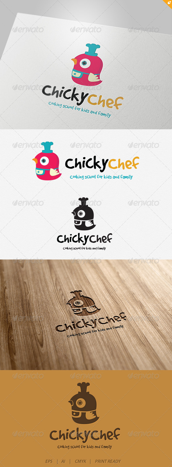 Chicky Chef Logo - Animals Logo Templates