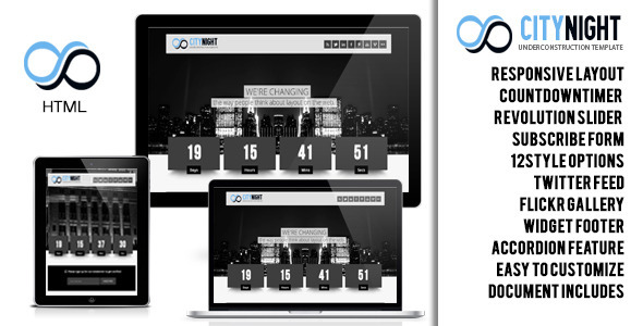 Citynight- Responsive Underconstruction - ThemeForest 4701958