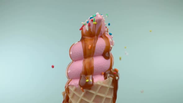 Caramel Ice Cream in a Cone