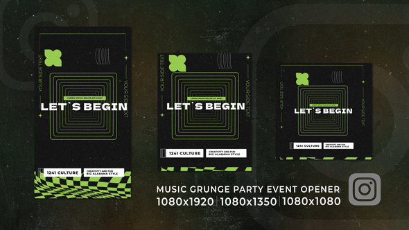 Vertical Music Grunge Party | Urban Event Club Instagram Opener Openers template preview