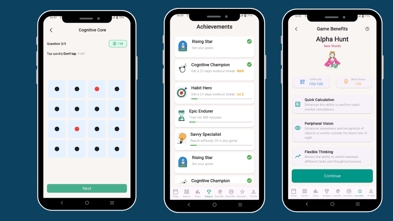 Brain Training Flutter App UI Kit | Elevate App | NeuroNation App ...