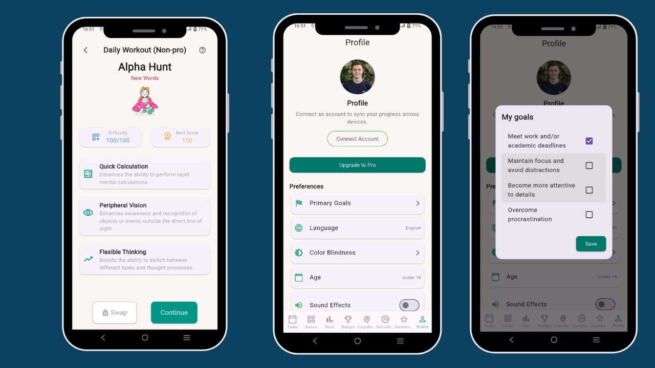 Brain Training Flutter App UI Kit | Elevate App | NeuroNation App ...