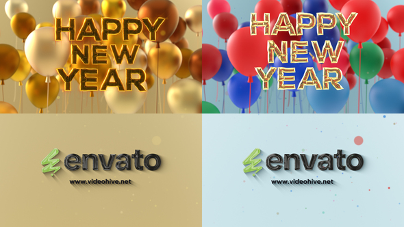 Ballon style  New year And Christmas Logo Reavel Logo Stings template preview