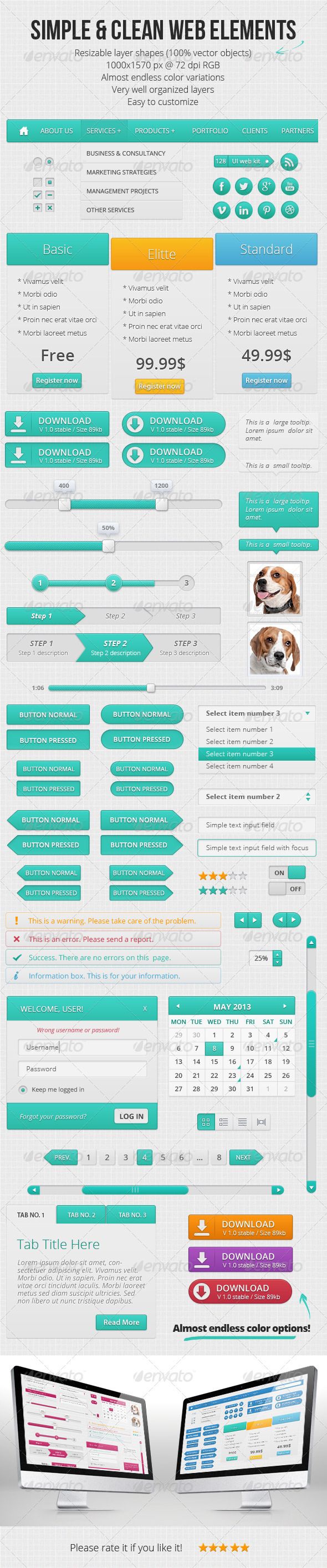 Simple and Clean Web Elements - Web Elements