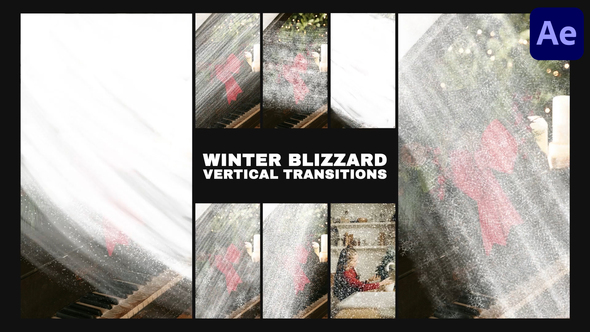 Winter Blizzard Vertical Transitions | After Effects Elements template preview