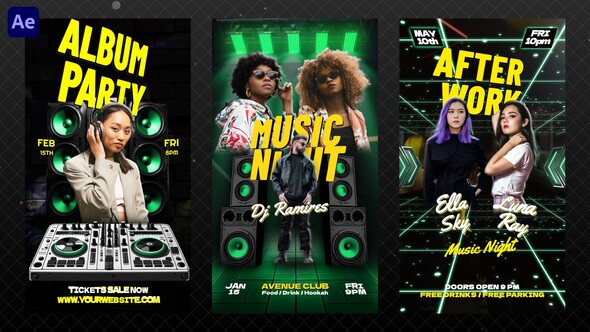 Party Instagram Reels Video Displays template preview