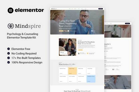 Mindspire - Psychology & Counseling Elementor Template Kit