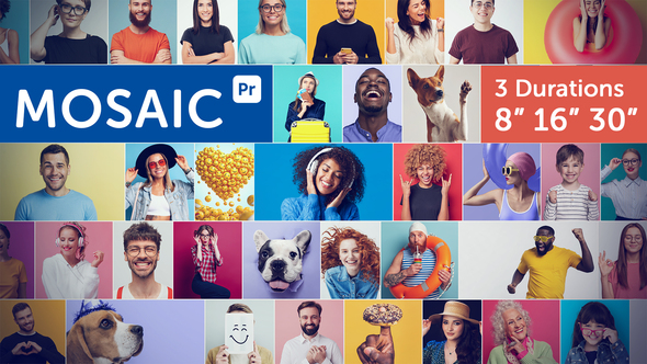 Mosaic Logo Opener for Premiere Pro Premiere Pro template preview