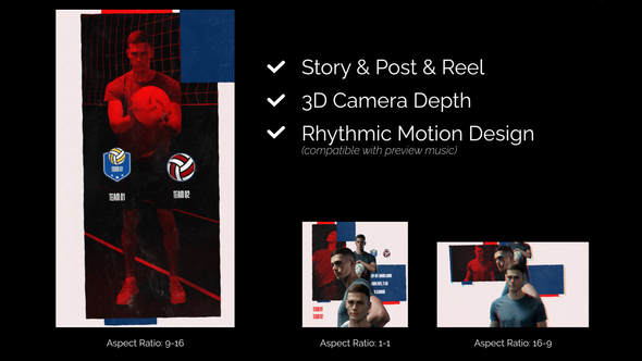 Volleyball Match Day Promo Openers template preview