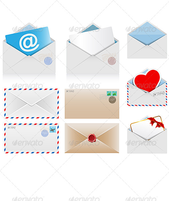 Set of Postal Envelopes - Communications Technology