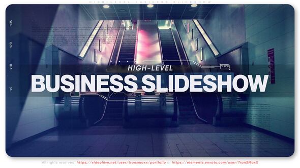 High-Level Business Slideshow Video Displays template preview