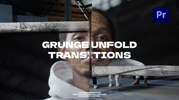 Grunge Unfold Transitions | Premiere Pro Premiere Pro template preview