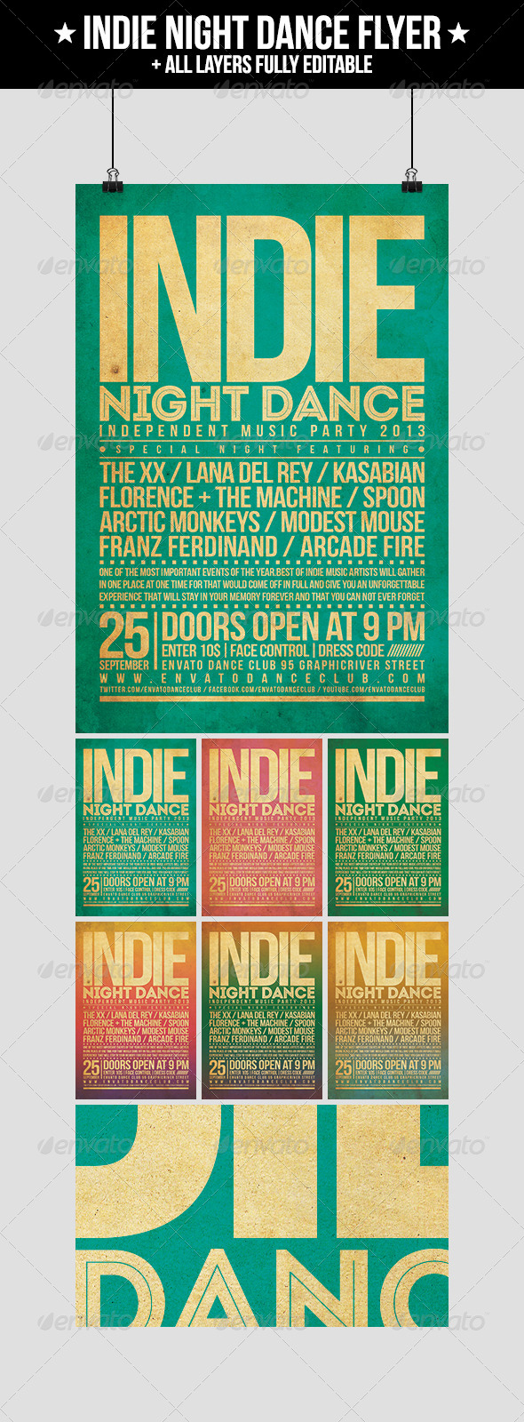 Indie Night Dance Flyer - Concerts Events