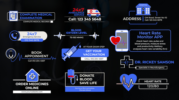 Medical & Health Titles Elements template preview