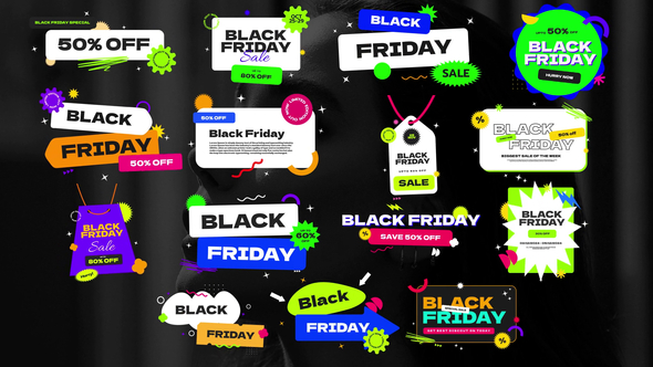 Black Friday Lower Third Elements template preview