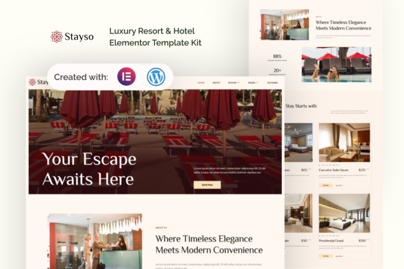 Stayso - Luxury Resort & Hotel Elementor Template Kit