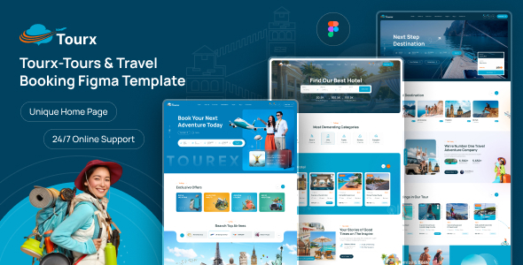 Tourx – Tours and Travel Figma Template