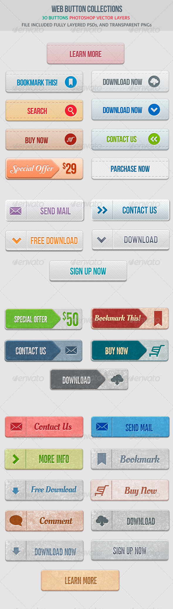 Web Buttons Collection - Buttons Web Elements