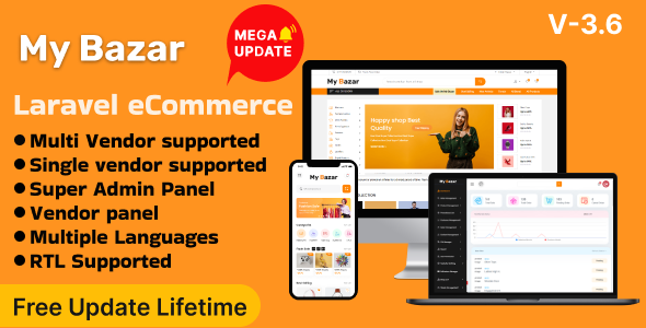 My Bazar- Single & Multivendor Laravel  eCommerce Platform