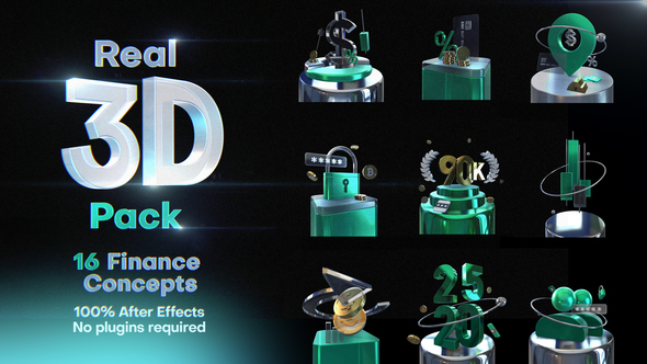 3d Pack - 16 Finance Concept Titles template preview