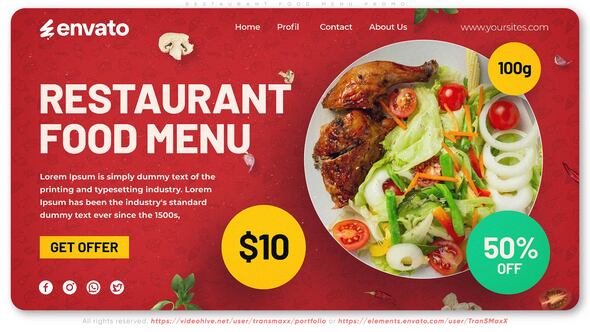 Restaurant Food Menu Promo Openers template preview