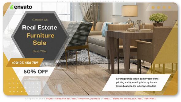 Real Estate Furniture Sales Product Promo template preview